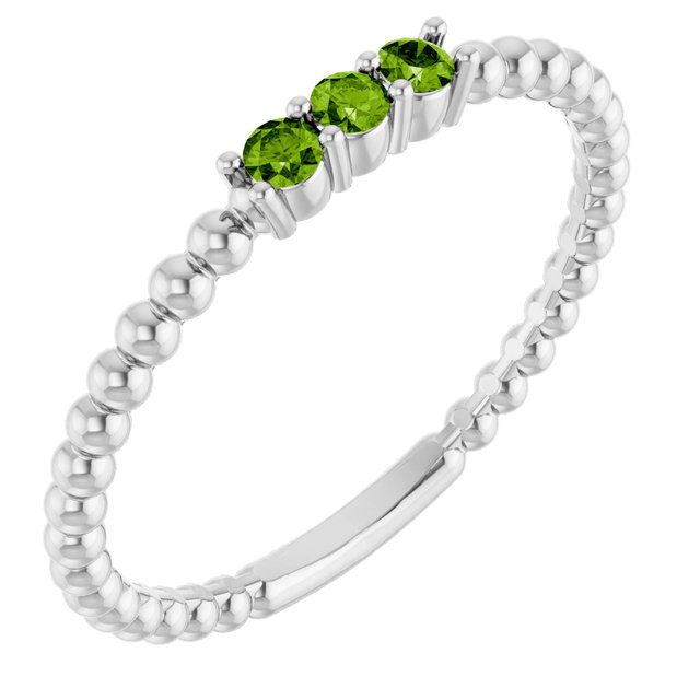 14K Gold Natural Diamond Beaded Ring