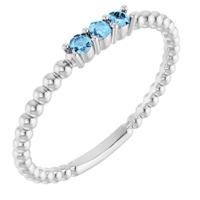 14K Gold Natural Diamond Beaded Ring