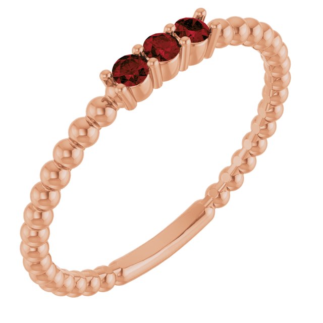 14K Gold Natural Diamond Beaded Ring