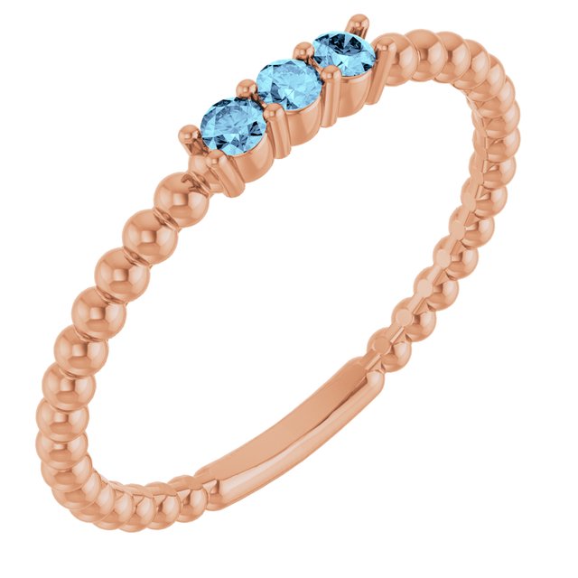 14K Gold Natural Diamond Beaded Ring