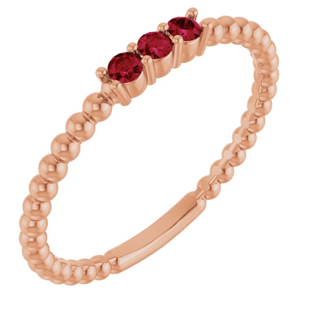 14K Gold Natural Diamond Beaded Ring