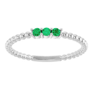 14K Gold, Sterling Silver & Platinum Beaded Ring - Options Available