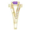 14K White Natural Amethyst & 1/4 CTW Natural Diamond Ring