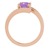 14K White Natural Amethyst & 1/4 CTW Natural Diamond Ring