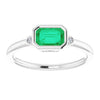 14K Yellow Gold Lab-Grown Emerald & .02 CTW Natural Diamond Ring