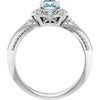 14K White Natural Sky Blue Topaz & .08 CTW Natural Diamond Ring