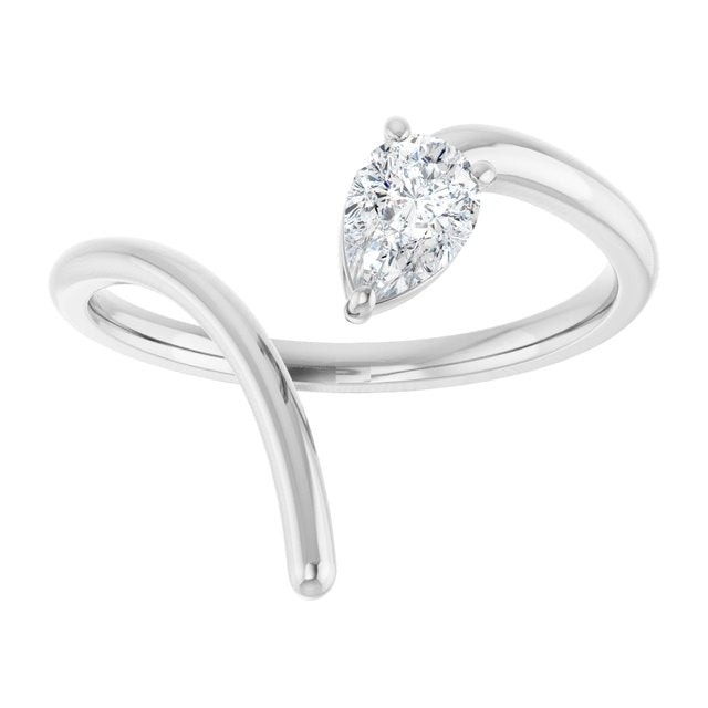14K Gold Natural Diamond Negative Space Ring