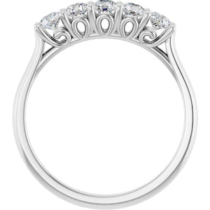 14K White Gold 1/2 CTW Natural Diamond Love Band