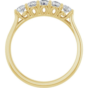14K White Gold 1/2 CTW Natural Diamond Love Band
