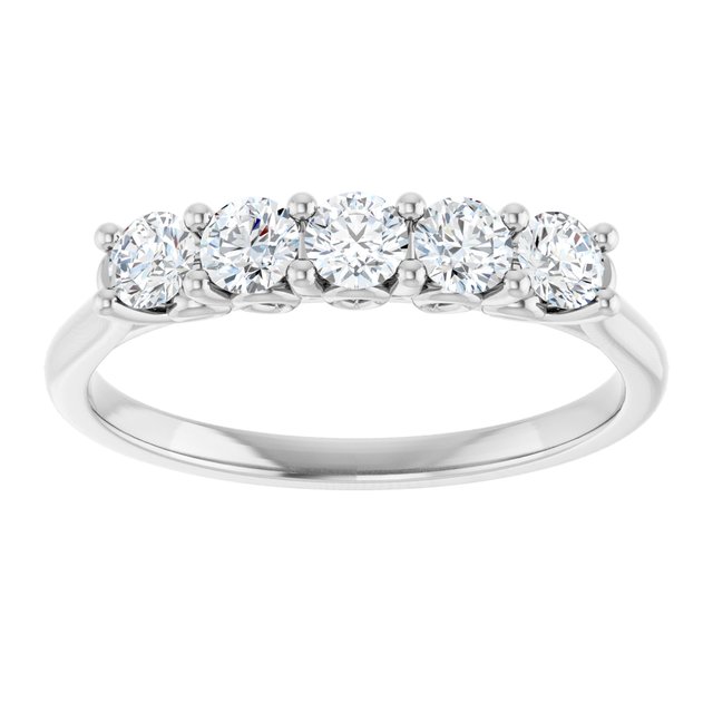 14K White 1/2 CTW Natural Diamond Anniversary Band