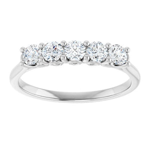 14K White Gold 1/2 CTW Natural Diamond Love Band