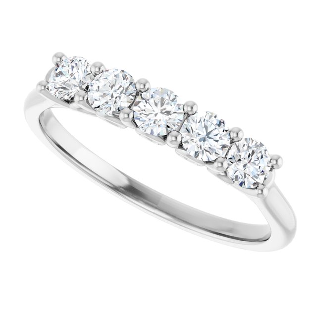 14K White 1/2 CTW Natural Diamond Anniversary Band