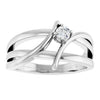 14K White 1/8 CT Natural Diamond Ring