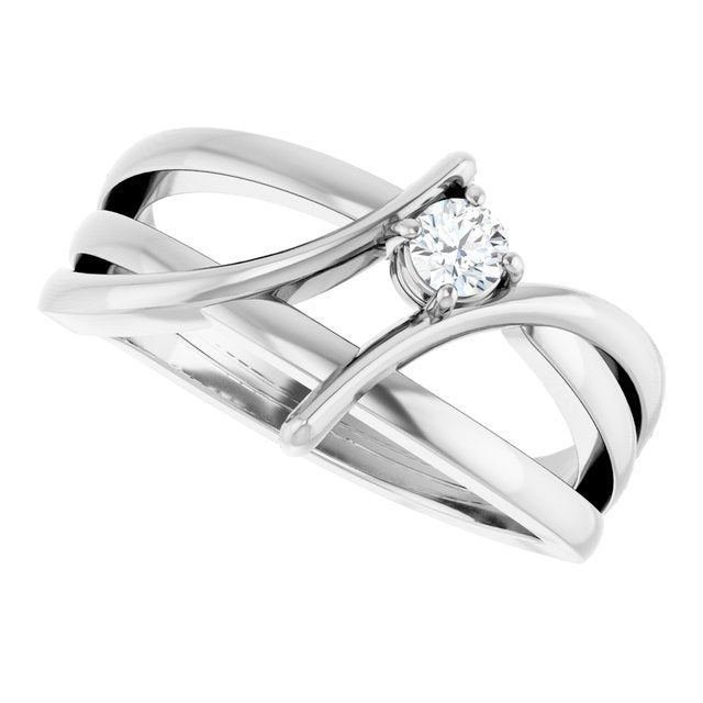 14K White Gold Natural Diamond Ring – Elegant Everyday Style