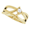 14K White 1/8 CT Natural Diamond Ring