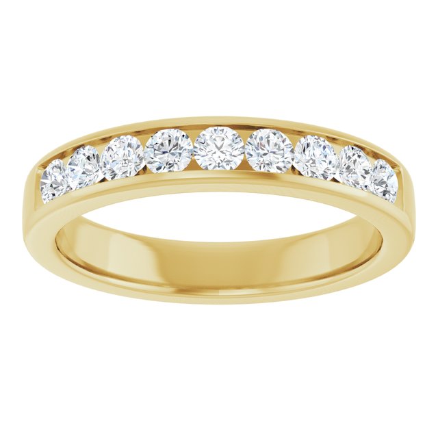 14K Yellow Gold 1 CTW Square-Cut Natural Diamond Band