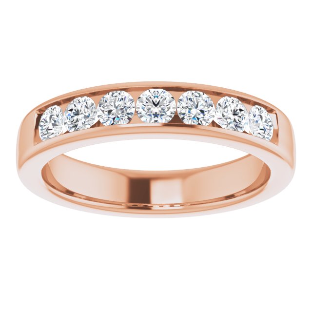 14K Yellow Gold 1 CTW Square-Cut Natural Diamond Band