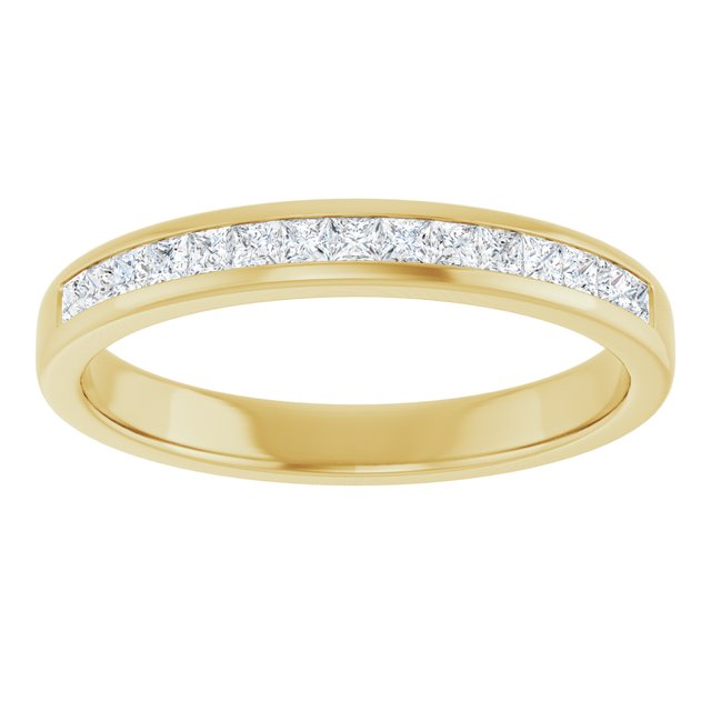 14K Yellow Gold 1 CTW Square-Cut Natural Diamond Band