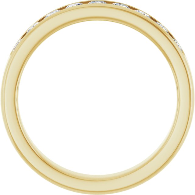 14K Yellow Gold 1 CTW Square-Cut Natural Diamond Band