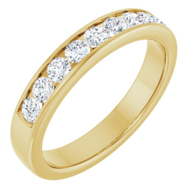 14K Yellow Gold 1 CTW Square-Cut Natural Diamond Band