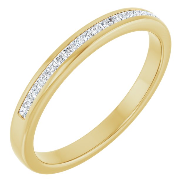 14K Yellow Gold 1 CTW Square-Cut Natural Diamond Band