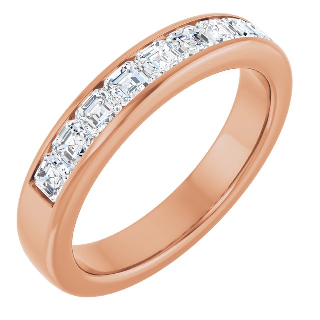 14K Yellow Gold 1 CTW Square-Cut Natural Diamond Band