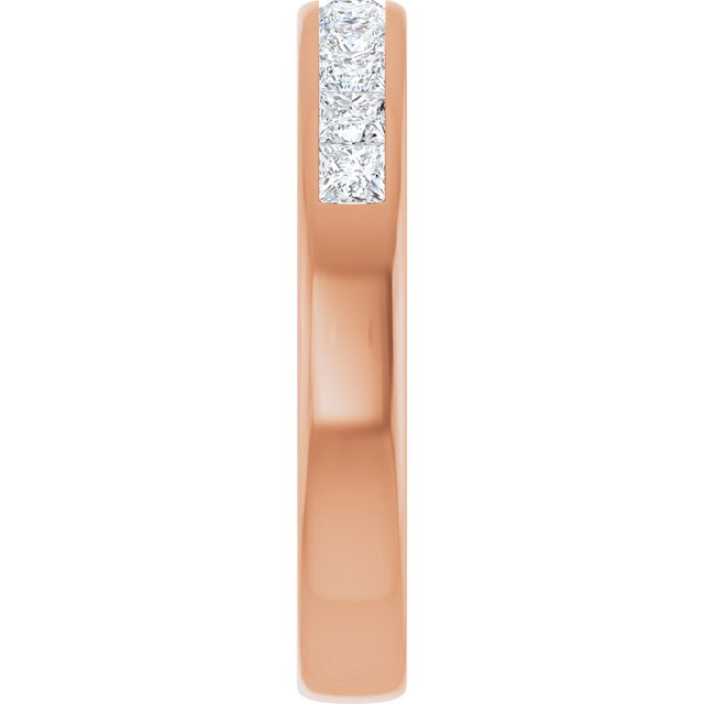 14K Yellow Gold 1 CTW Square-Cut Natural Diamond Band