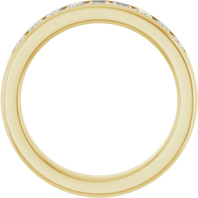 14K Yellow Gold 1 CTW Square-Cut Natural Diamond Band