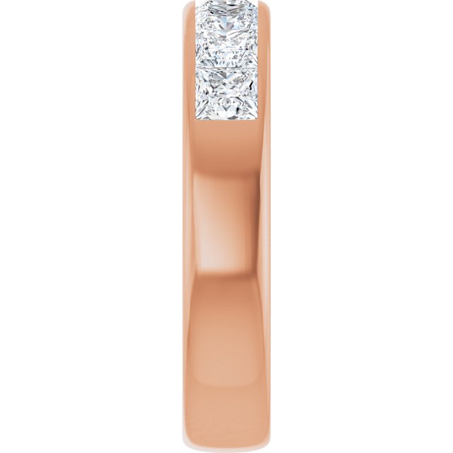 14K Yellow Gold 1 CTW Square-Cut Natural Diamond Band