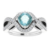 14K White Natural Sky Blue Topaz & 1/3 CTW Natural Diamond Ring