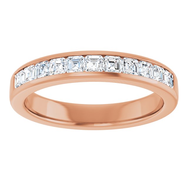 14K Yellow Gold 1 CTW Square-Cut Natural Diamond Band