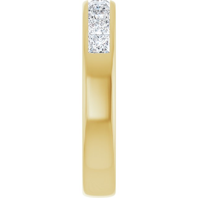 14K Yellow Gold 1 CTW Square-Cut Natural Diamond Band