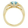 14K White Natural Sky Blue Topaz & 1/3 CTW Natural Diamond Ring