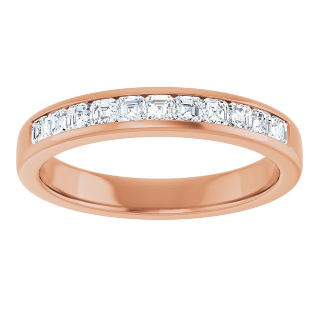 14K Yellow Gold 1 CTW Square-Cut Natural Diamond Band