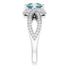 14K White Natural Sky Blue Topaz & 1/3 CTW Natural Diamond Ring