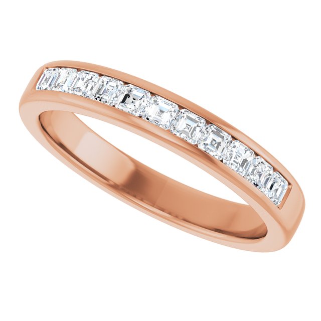 14K Yellow Gold 1 CTW Square-Cut Natural Diamond Band