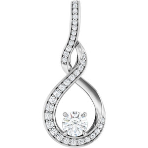 14K Gold Natural Diamond Freeform Pendant
