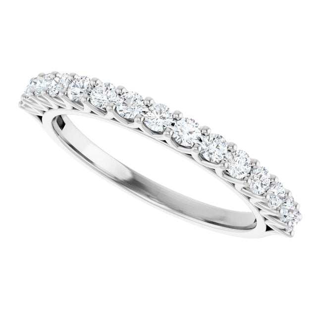 14K White 1/2 CTW Natural Diamond Anniversary Band