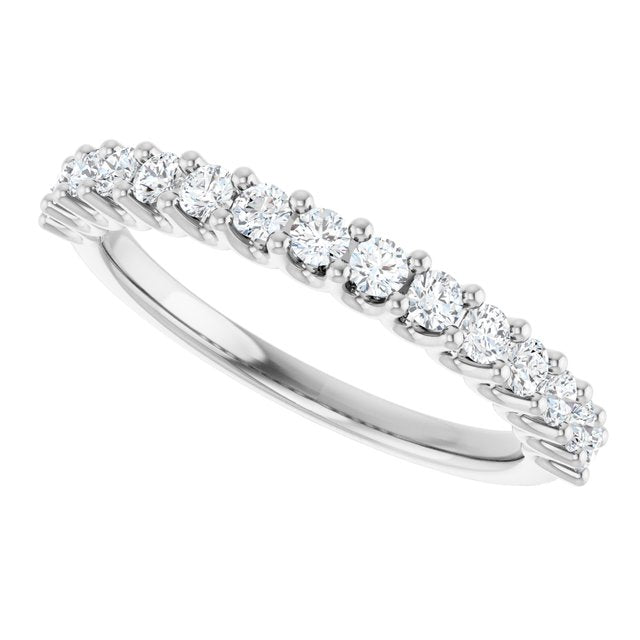 14K White 1/2 CTW Natural Diamond Anniversary Band