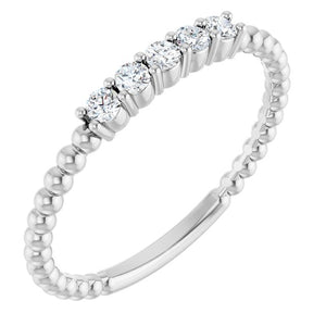 14K Gold Natural Aquamarine Stackable Ring