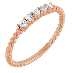 14K Gold Natural Aquamarine Stackable Ring