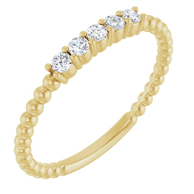 14K Gold Natural Diamond Stackable Ring - Options Available
