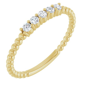 14K Gold Natural Aquamarine Stackable Ring