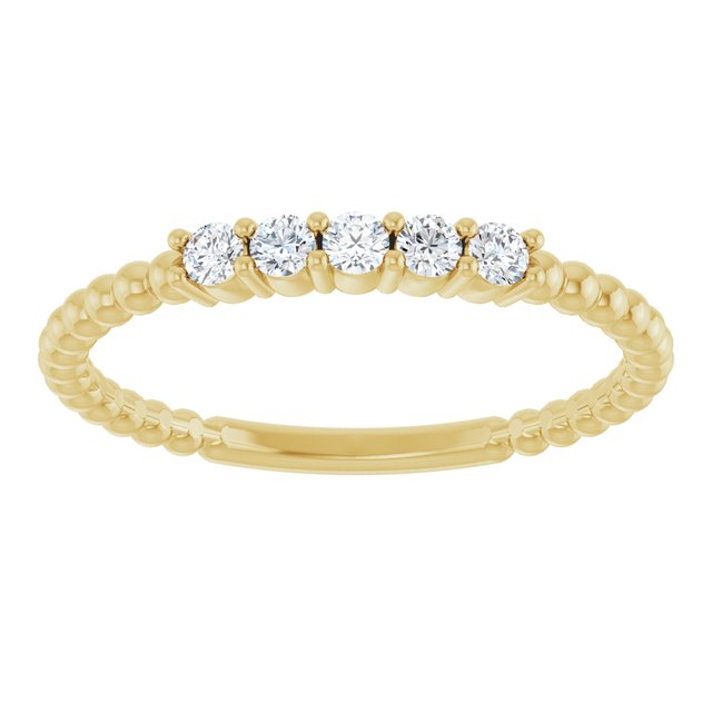 14K Gold Stackable Ring - Lab-Grown Diamond Options Available