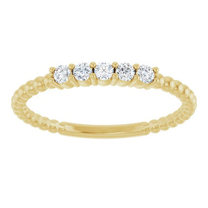 14K Gold Stackable Ring - Lab-Grown Diamond Options Available