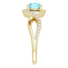 14K White Natural Aquamarine & 1/5 CTW Natural Diamond Ring