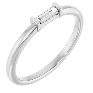 14K Gold Lab Grown Emerald Stackable Ring