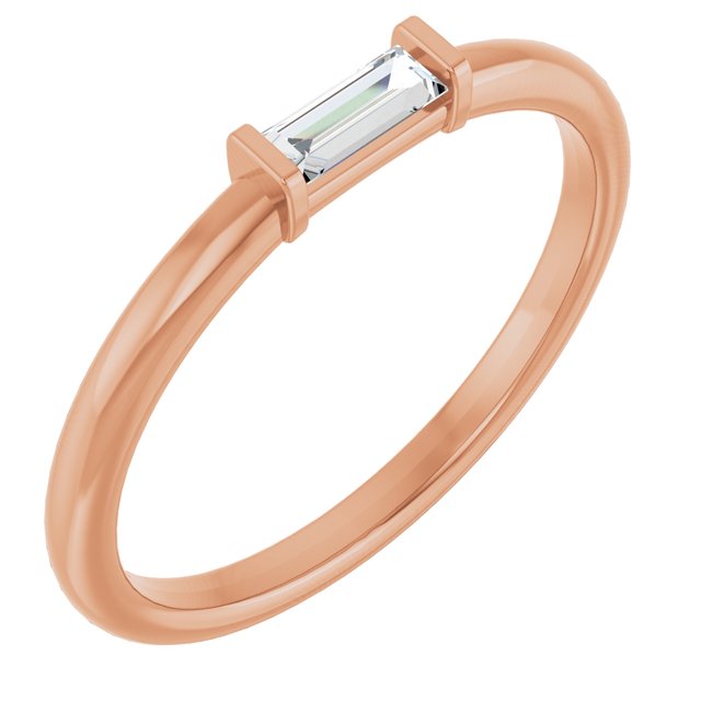 14K Gold Lab Grown Emerald Stackable Ring