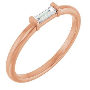 14K Gold Lab Grown Emerald Stackable Ring
