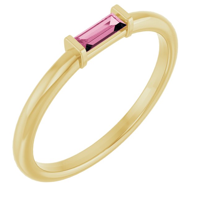 14K Gold Lab Grown Emerald Stackable Ring